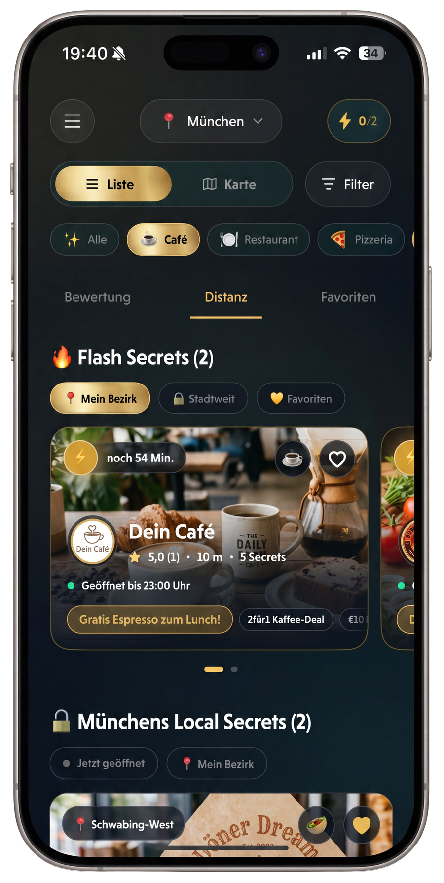 Local Secret App Home mit Flash Secrets und Local Secrets