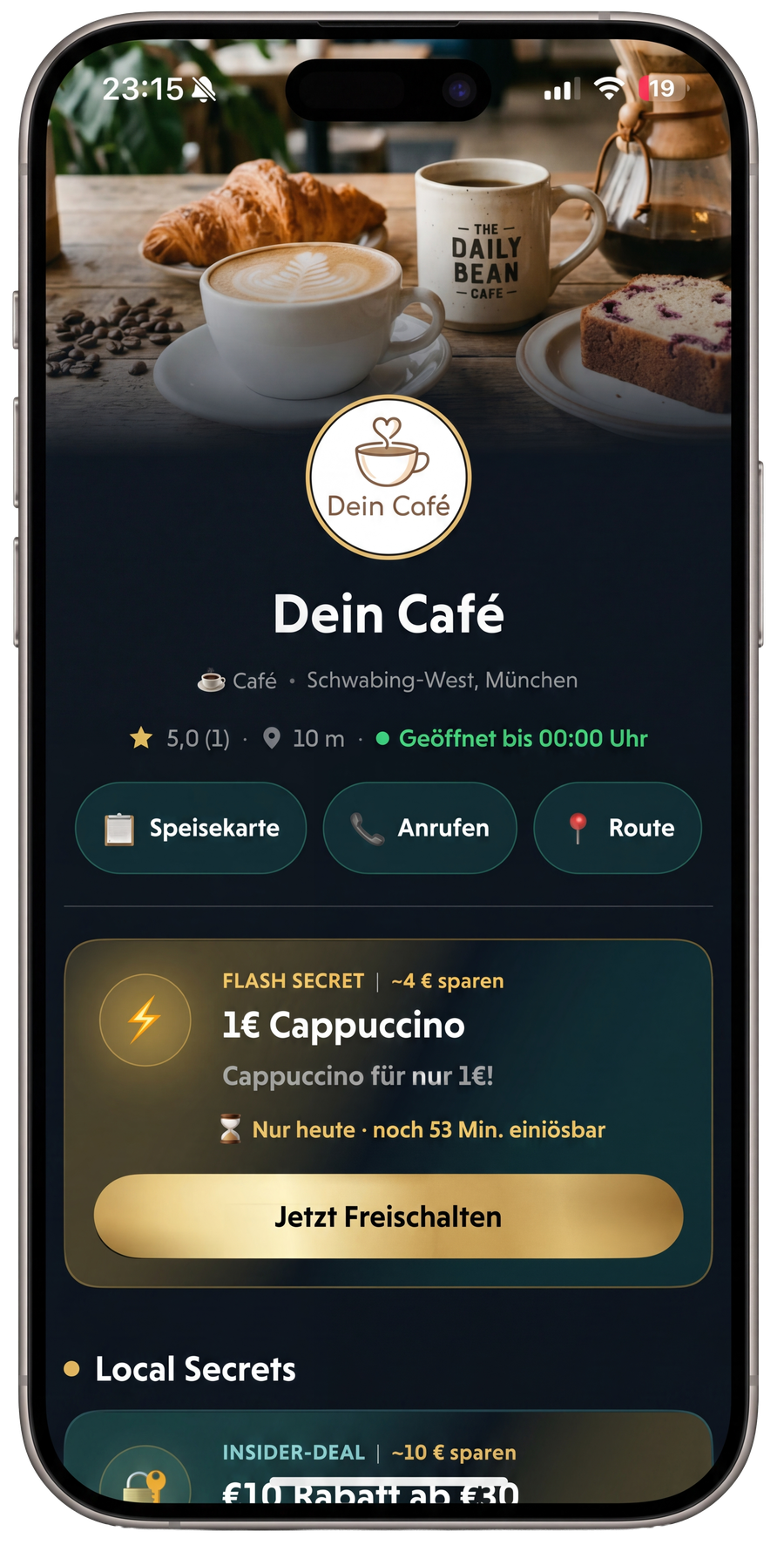 Local Secret App Screenshot: Secret Auswählen